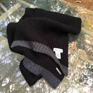 Calvin Klein acrylic winter Scarf black grey